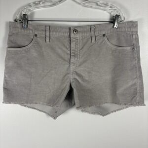 Carve Design Women's 14 Oahu Light Gray Raw Hem Beach Casual Corduroy Shorts